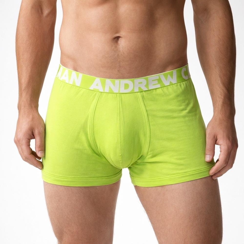 Andrew Christian THICK M (33-35) Boxer Fresh Lime Green Cotton Spandex 93330
